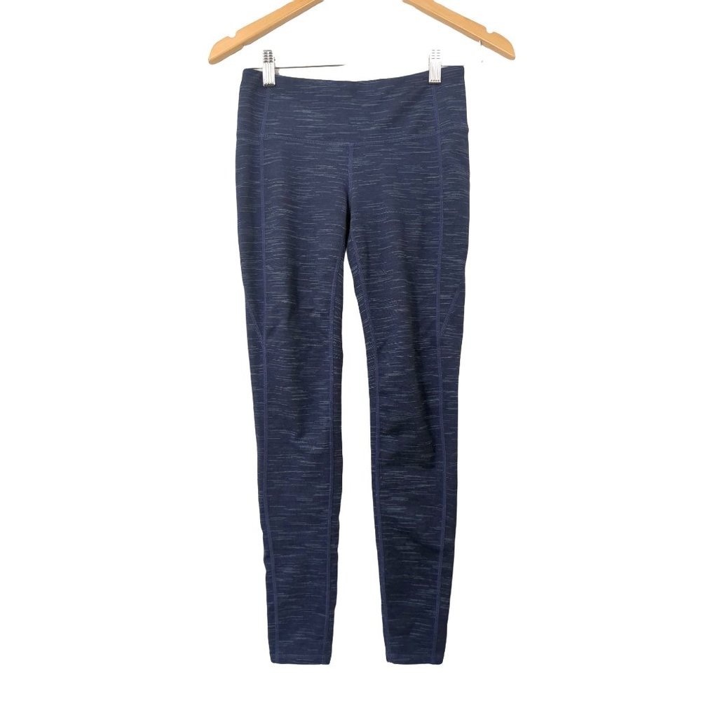 Athleta Striated Revelation Tight Womens S Navy Blue Legging 153058